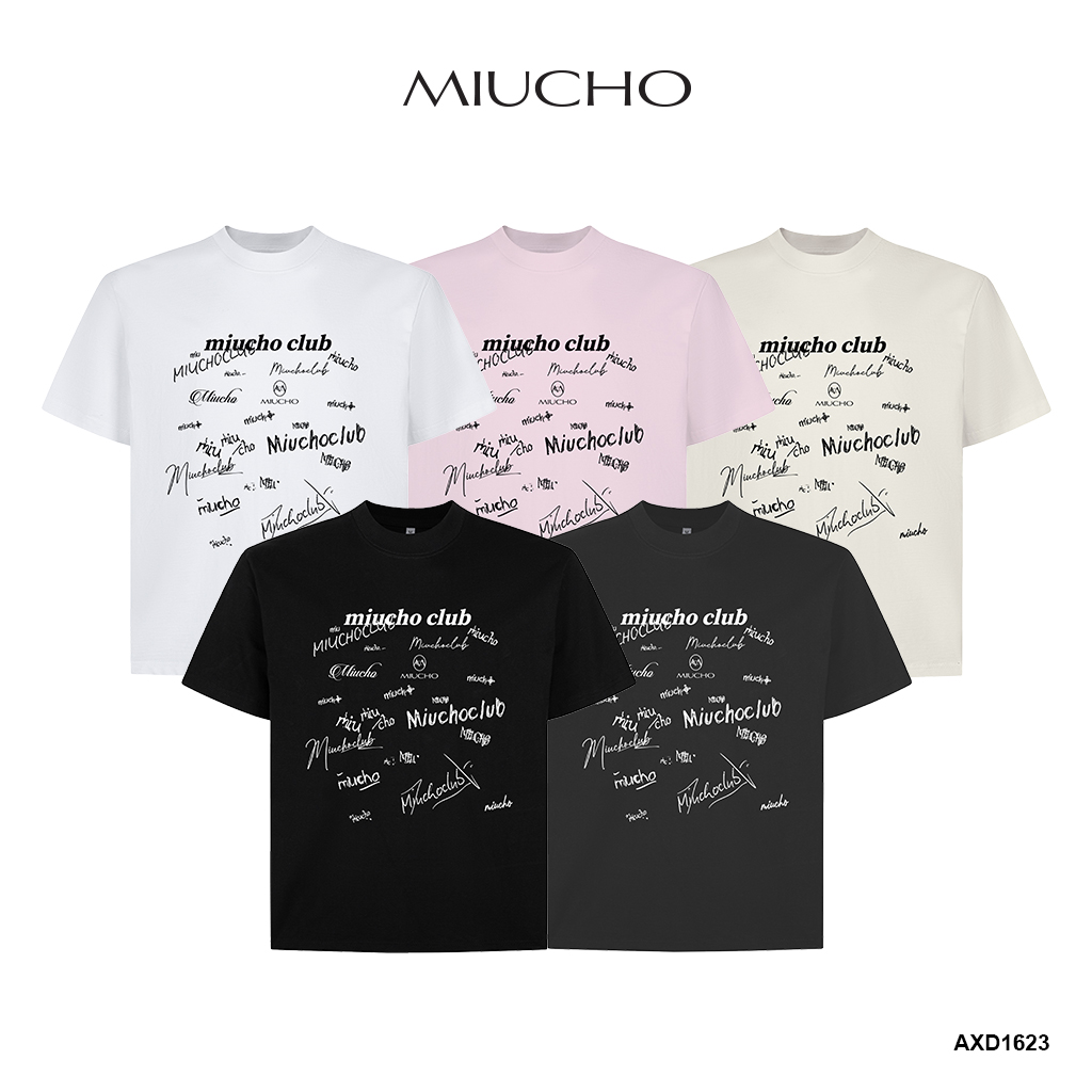 Áo thun local brand form boxy vải 2C 250gsm AXD1623 Miucho in typography
