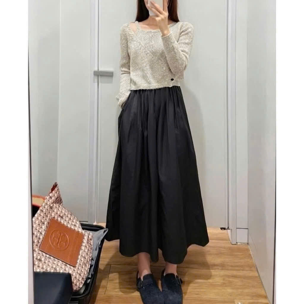 Chân váy dài lưng thun ( RÊU )_thumbnail_5