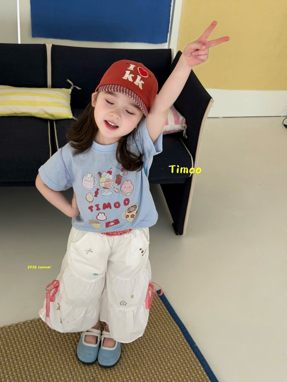 A126 - Áo cotton tay ngắn in chữ Timoo hãng Timoo