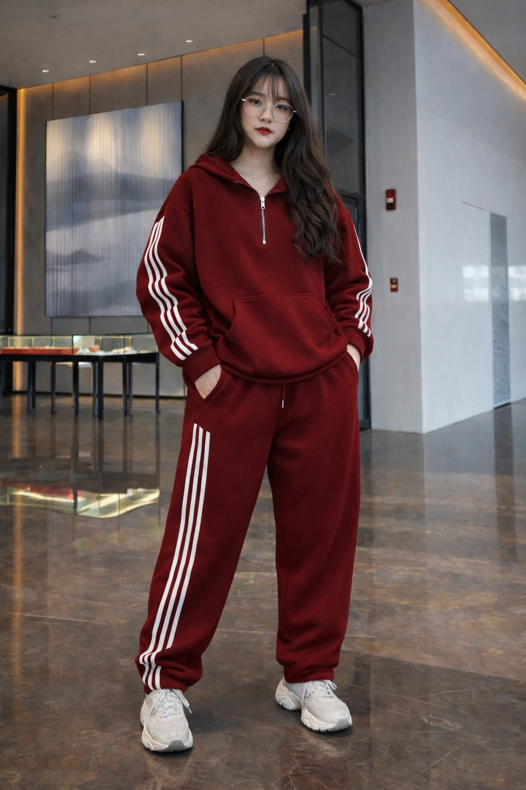 SET HOODIE CROSS RIMBERIO - Streetwear Cực Cháy, Form Rộng Cực Chất KẺ SỌC 3 MÀU phong cách Hàn Quốc_thumbnail_4