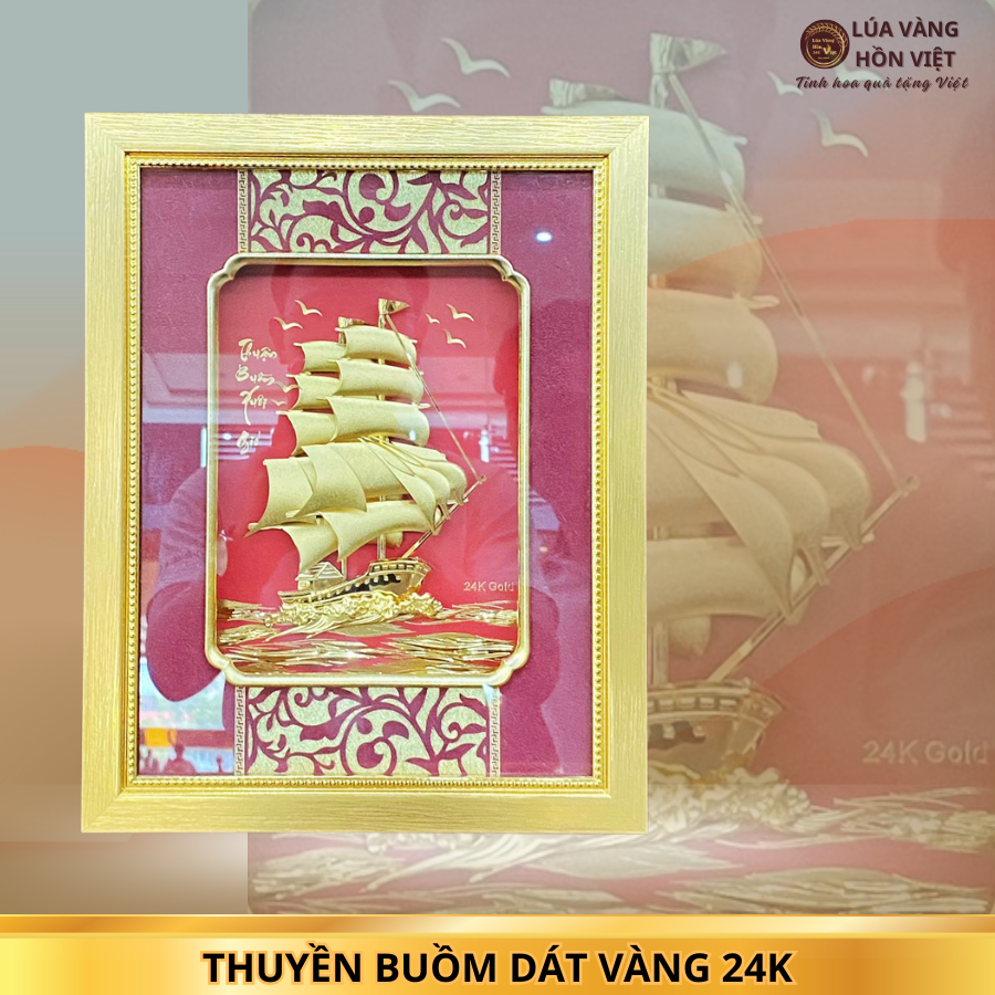 THUYỀN BUỒM DÁT VÀNG 24K