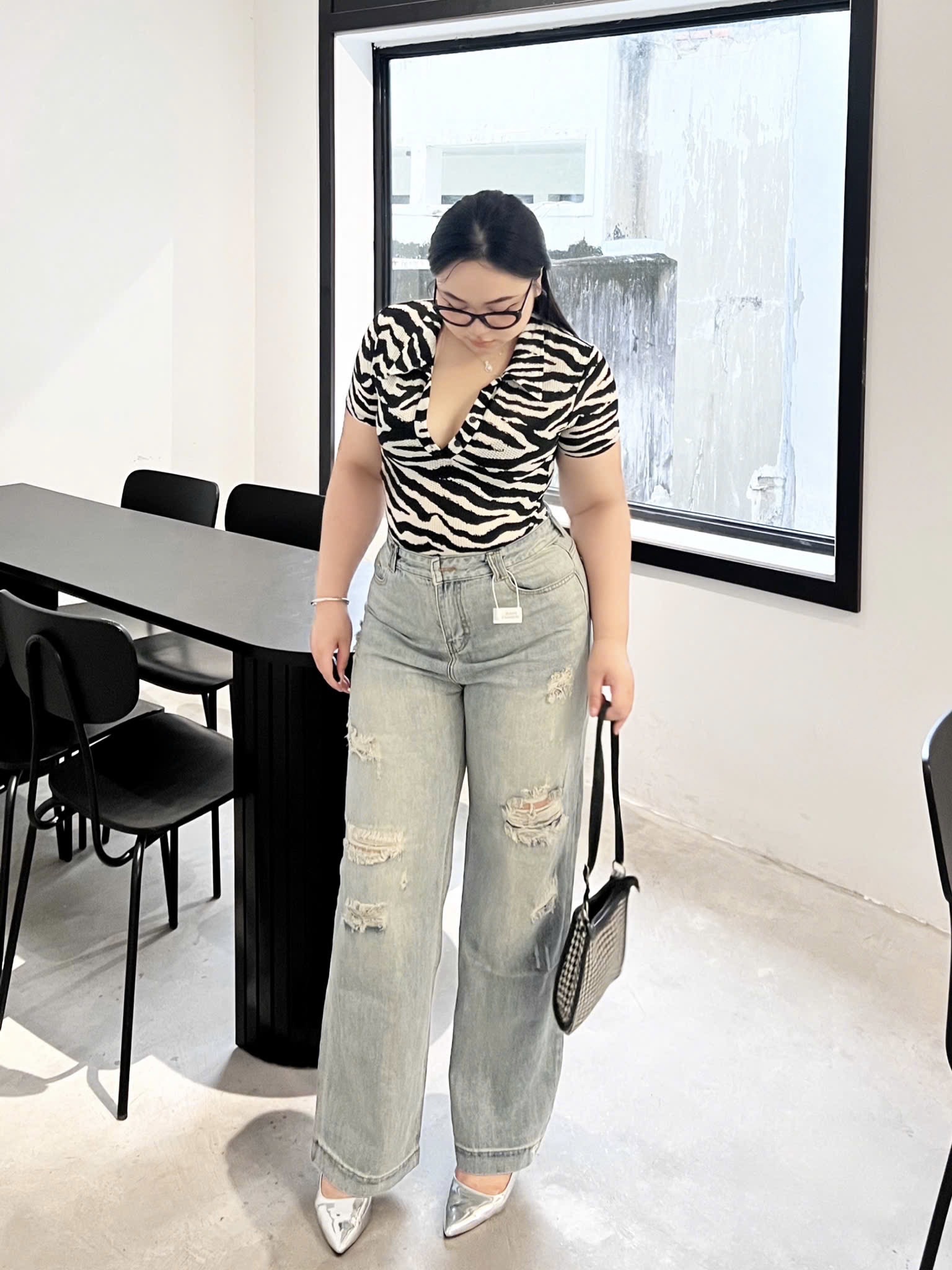 BIGSIZE - Áo thun tay ngắn có cổ T- AT9058_thumbnail_11