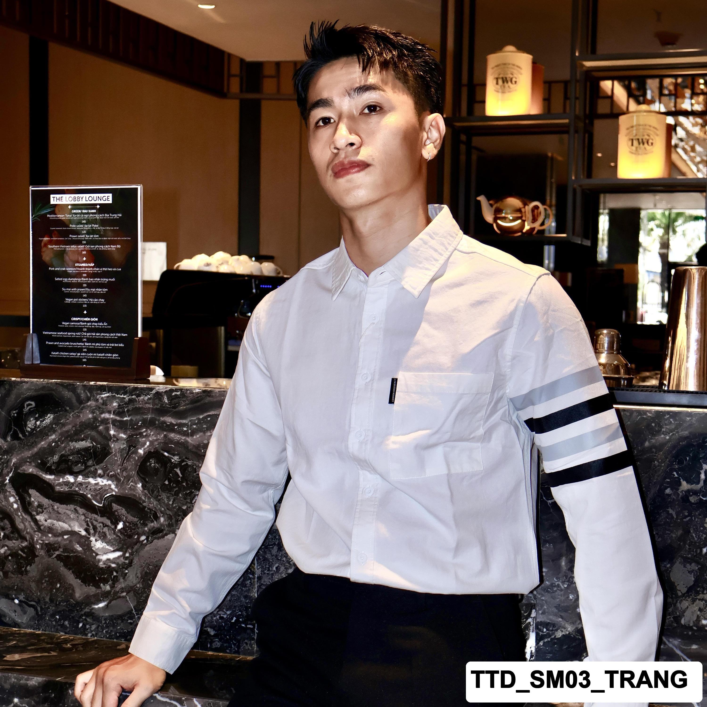 TTD_SM03 - Sơ mi thiết kế chuẩn sọc tay nhấn