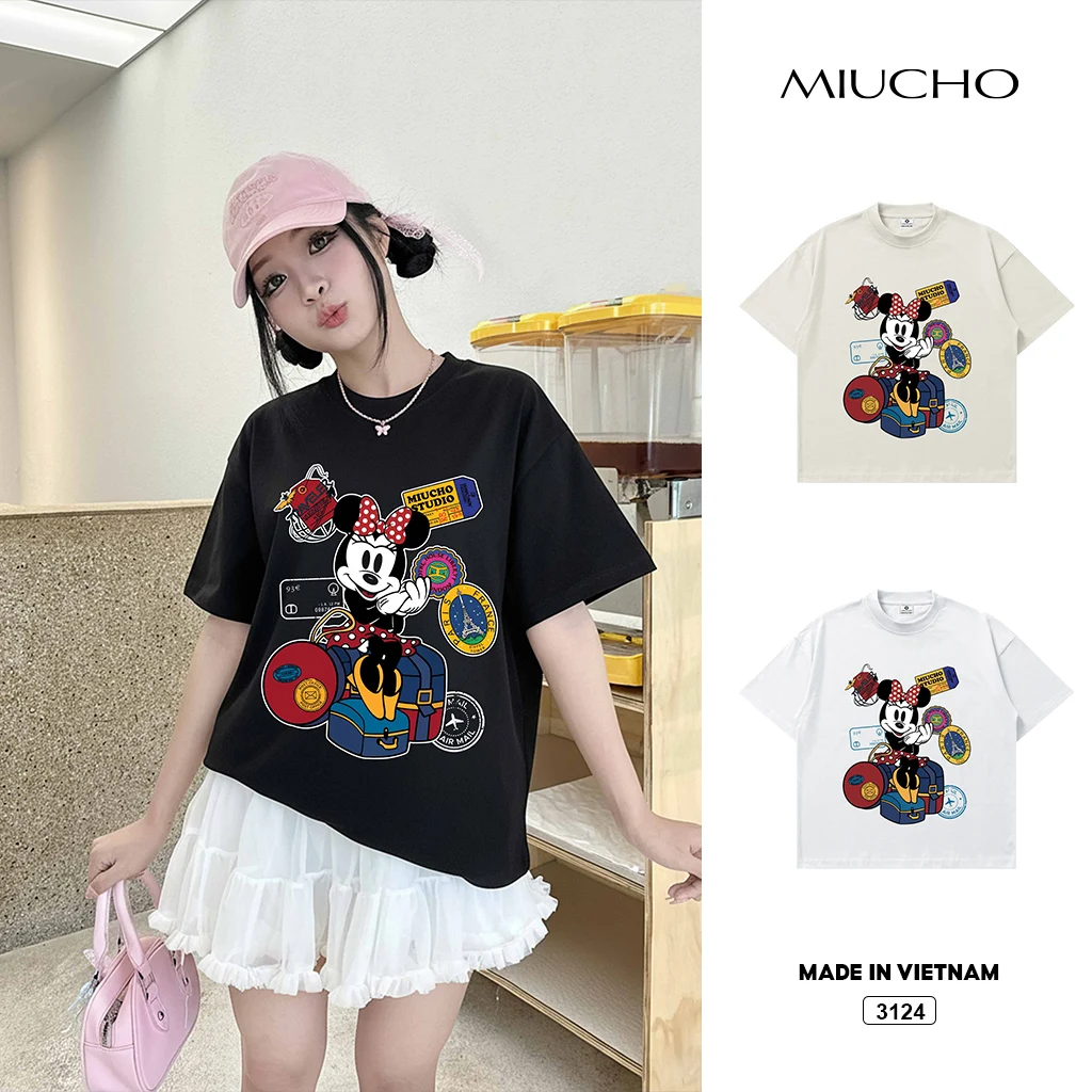 Áo thun boxy nam nữ Mickeiy Miucho 3124