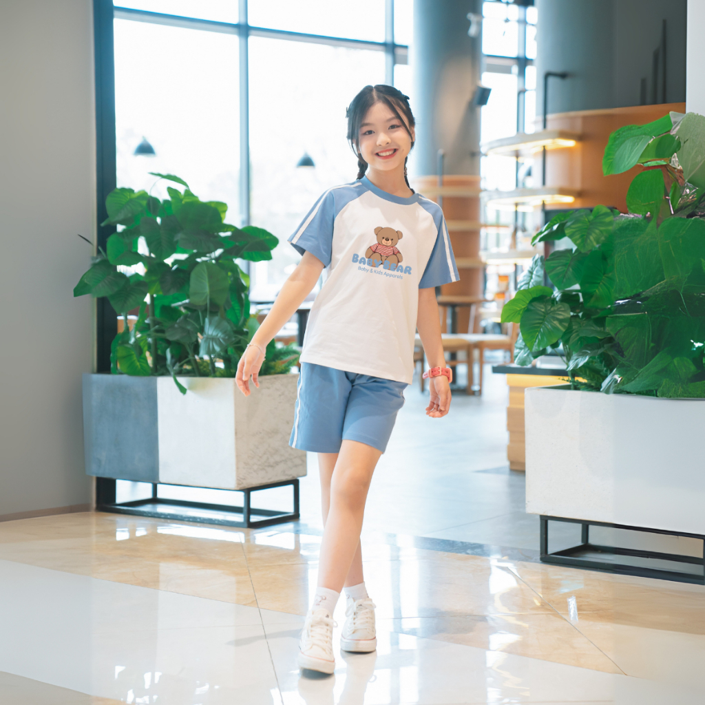 Bộ đồ bé gái phối viền in hình 'Gấu Baby Bear'  - Loza Kids BF330_thumbnail_2