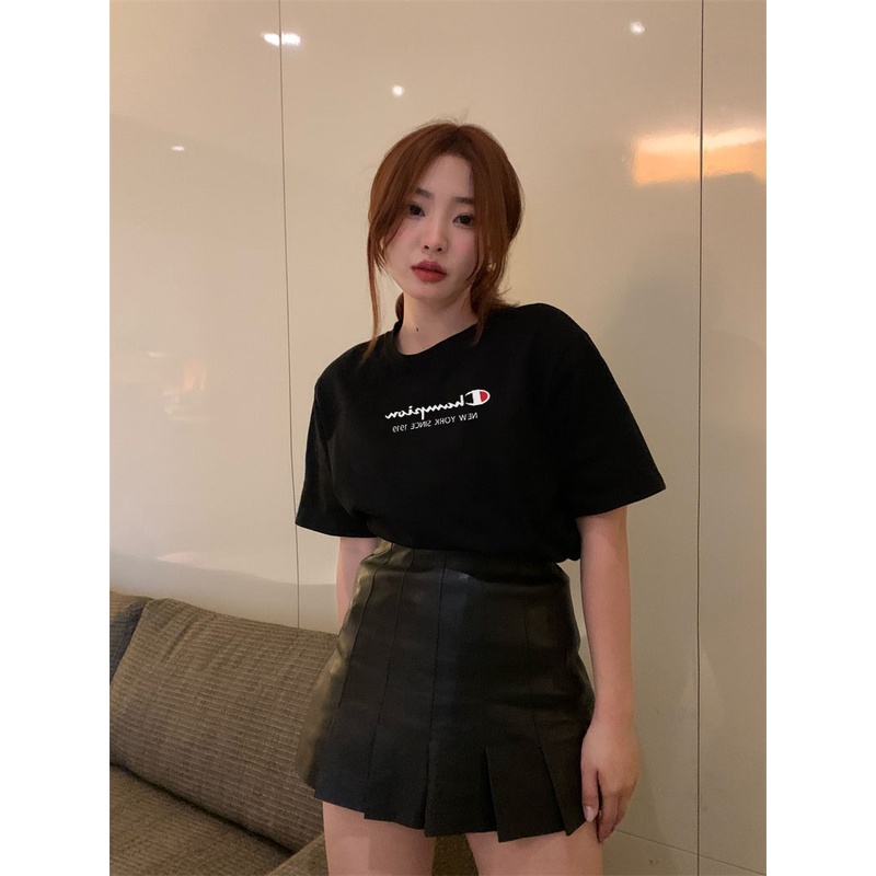 Áo phông nữ form rộng tay lỡ unisex chất vải cotton AT084 Miucho in logo_thumbnail_2