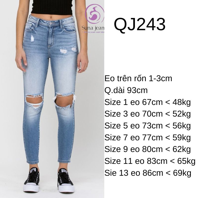QJ243 - Jeans Baggy Rách 9 Tấc