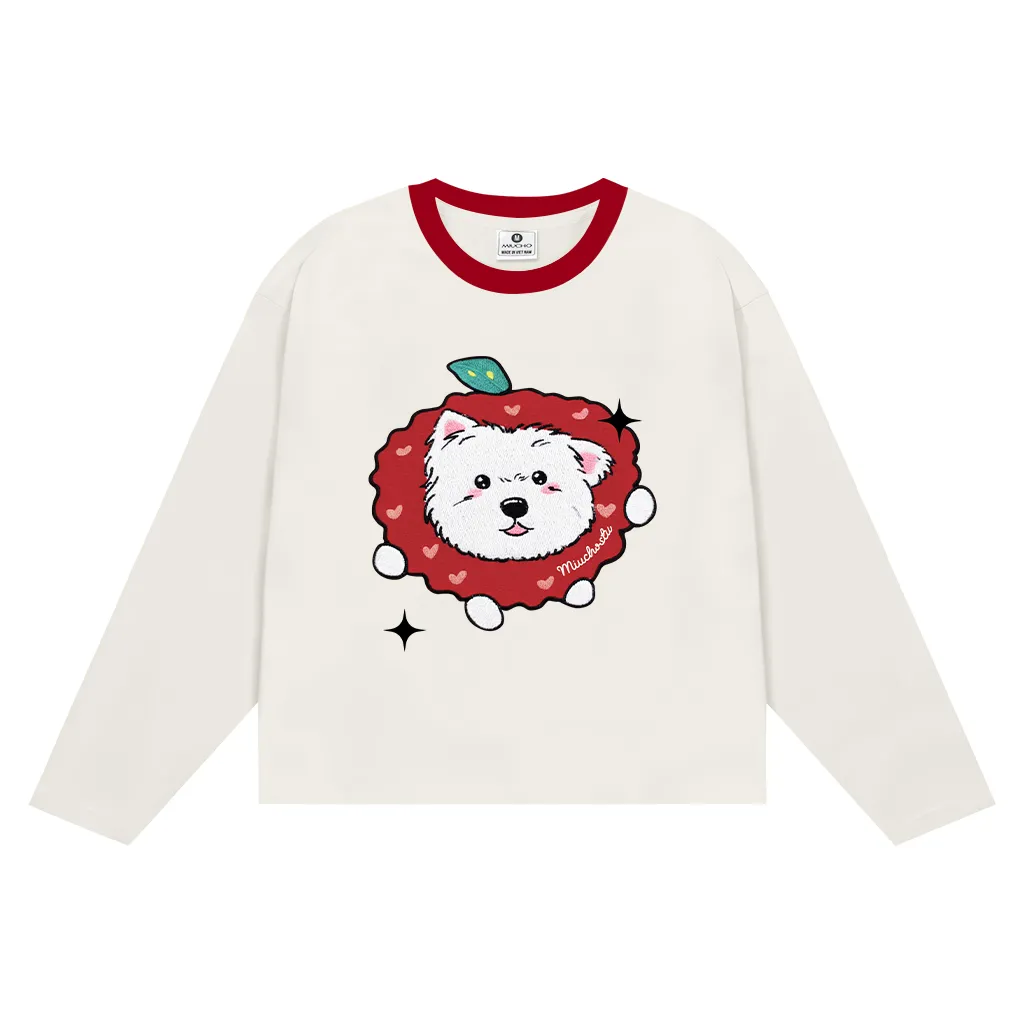 Áo thun Tết boxy tay dài phối cổ mix màu Miucho vải dày dặn thoáng mát Du Xuân Bính Ngọ 3010_thumbnail_0