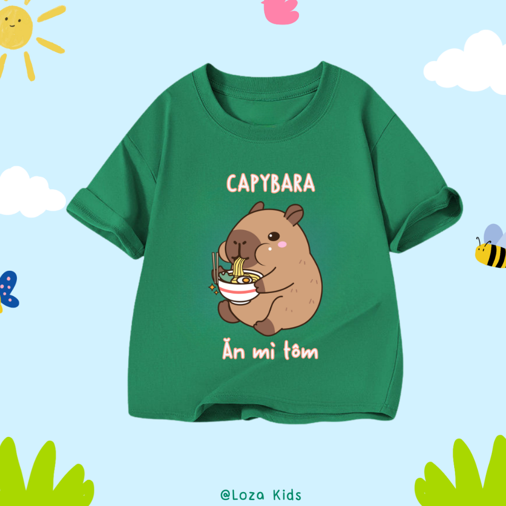Áo thun cho bé in hình 'Capybara ăn mì tôm' - Loza Kids AT2784_thumbnail_1