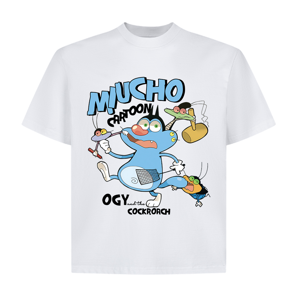 Áo phông form boxy in hoạt hình dễ thương 2357 Miucho Club cổ tròn vải cotton 2 chiều cao cấp in mix_thumbnail_8