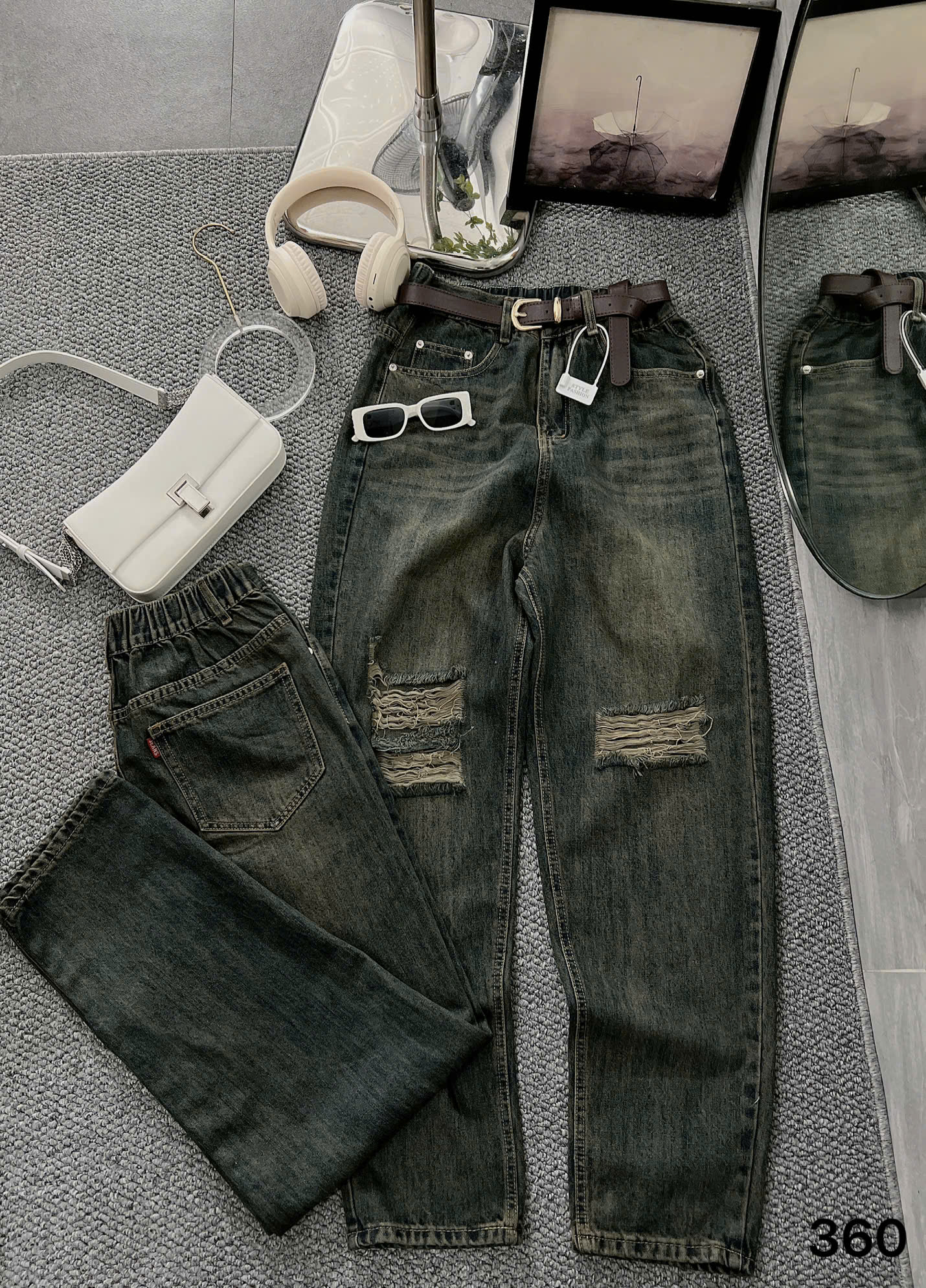 Quần baggy lưng thun rách kiểu bigsize QJ360 dành cho nàng béo mập từ 55-90kg_thumbnail_14