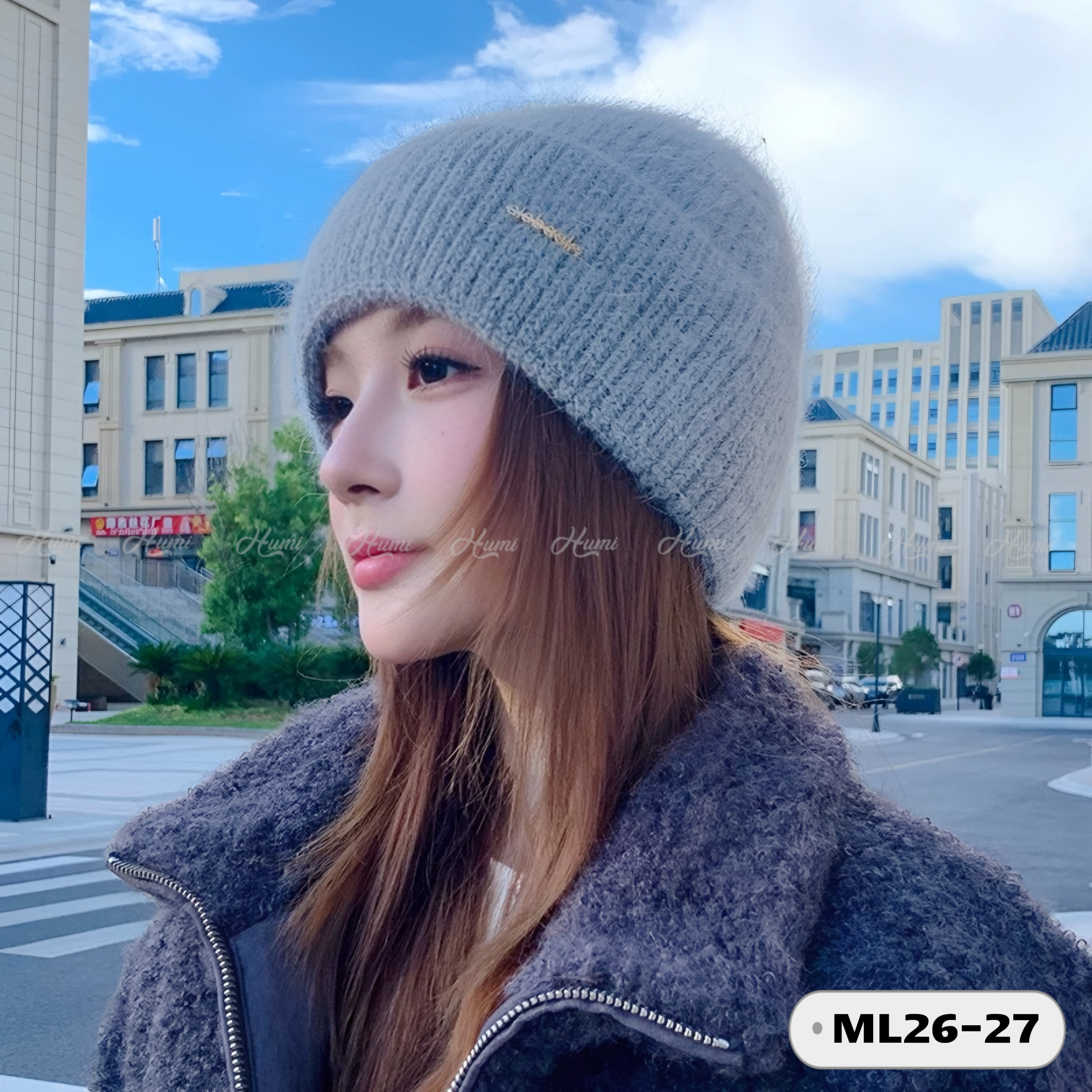 MŨ LEN NỮ (ML26-27 Ghi Xám)