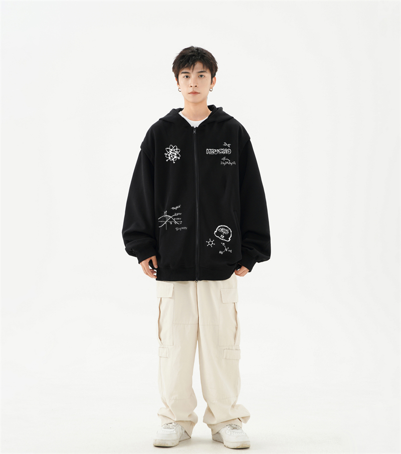 Áo hoodie zip local brand form rộng vải ni dày dặn HZD1634 Miucho Club in mix_thumbnail_2