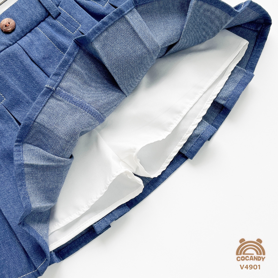 Chân váy cộc denim XANH xếp ly bản to_thumbnail_3