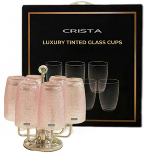 Bộ 6 cốc thủy tinh CRISTA HOME  vân lưới dập nổi 420 ml_thumbnail_46