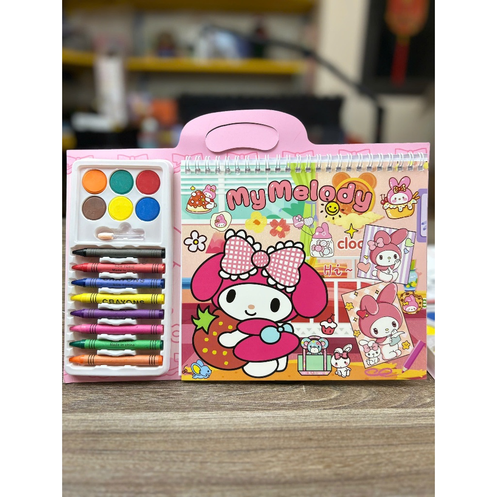 Sách Tô Màu Cho Bé Kèm Bút Màu Capybara Kuromi, Sách Vẽ Có Tay Xách, Đồ Chơi Sáng Tạo Trẻ Em 328ST_thumbnail_2