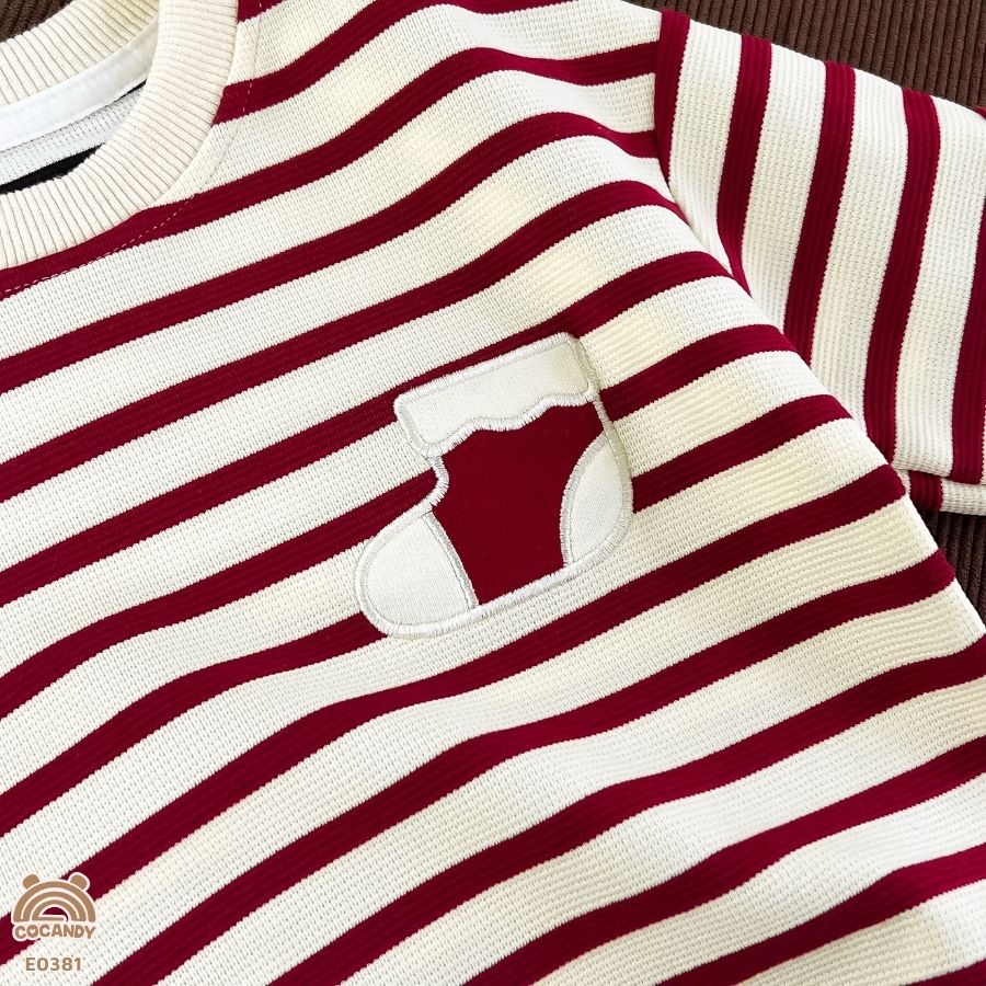 Áo dài ĐỎ kẻ BE phối hình tất_thumbnail_3