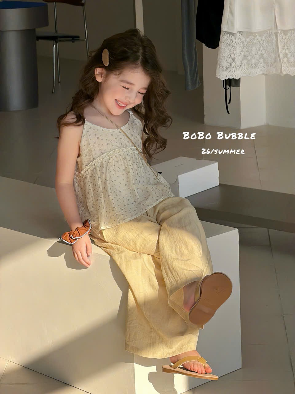 C219 - Quần thô dáng xuông màu vàng hãng Bobo Bubble
