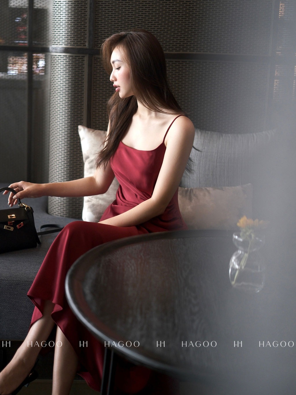 Váy lụa hai dây xoắn eo HAGOO_thumbnail_5