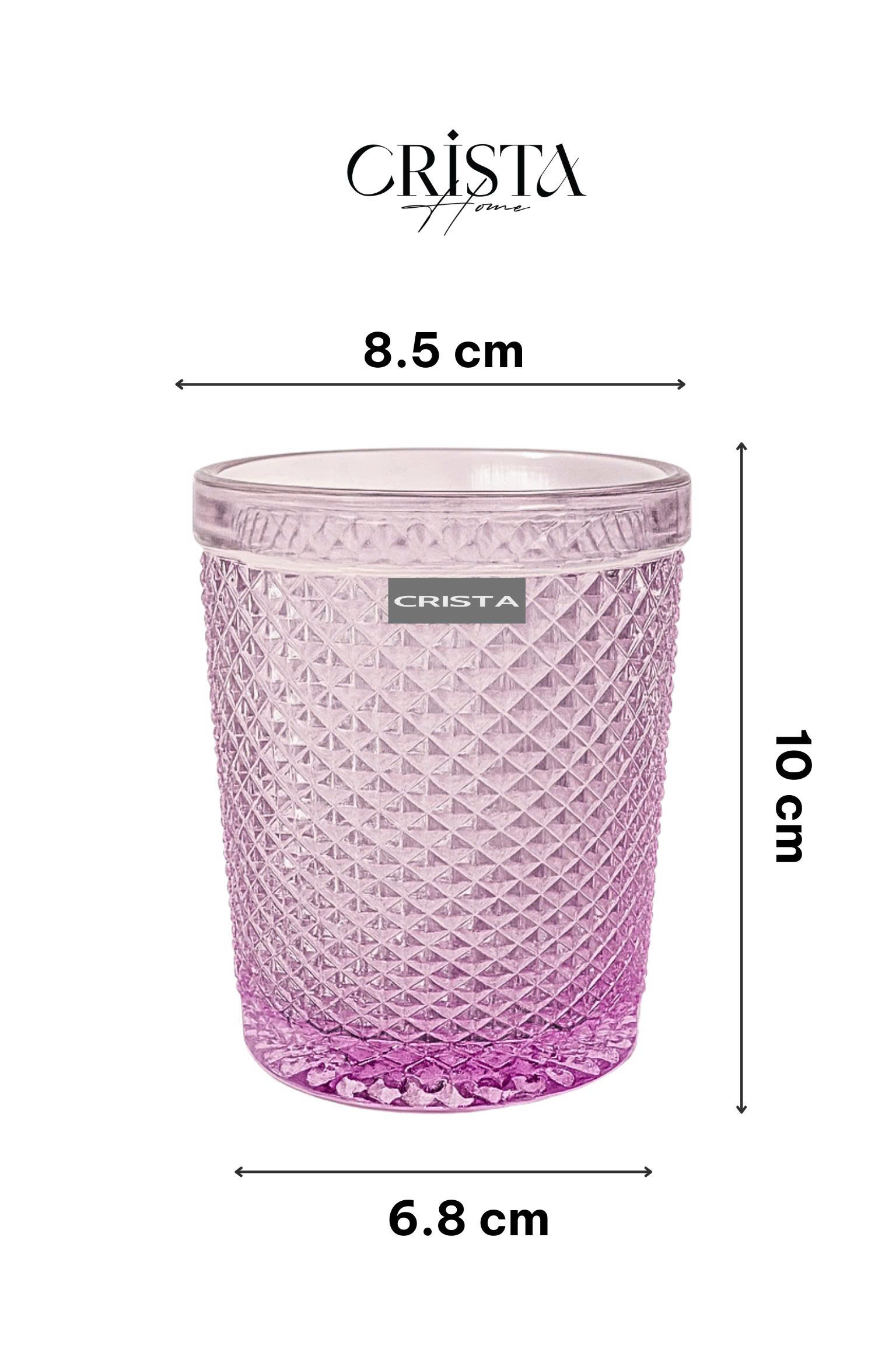 Bộ 4 cốc thủy tinh CRISTA HOME  vân kim cương 300ml_thumbnail_18