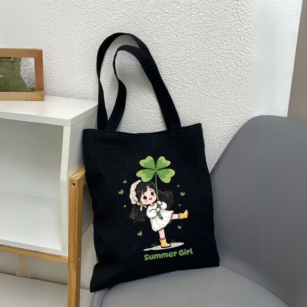 Túi tote in hình Cô gái - Túi vải canvas kích thước 33x37cm đựng vừa A4  và laptop - TOTE23_thumbnail_14