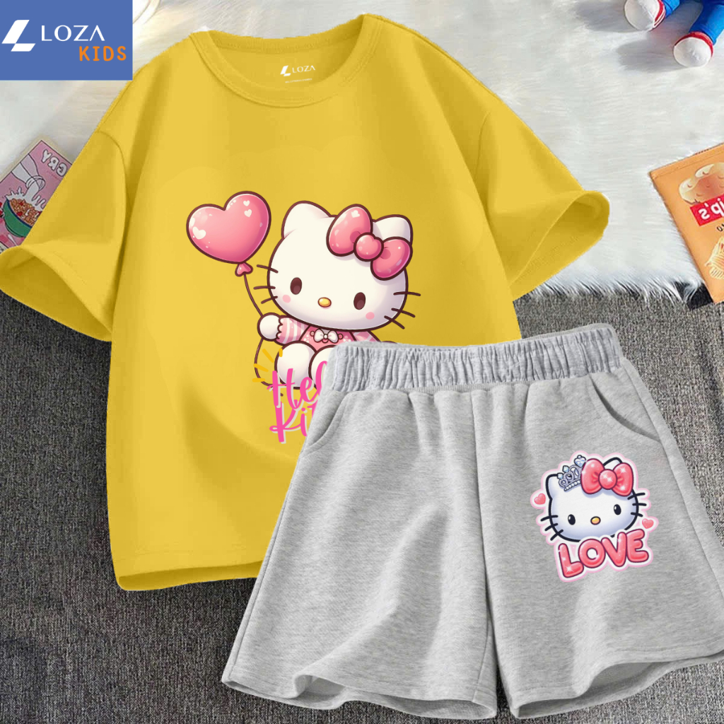 Bộ đồ bé gái in hình Mèo Hello Kitty - Loza Kids SB291_thumbnail_7