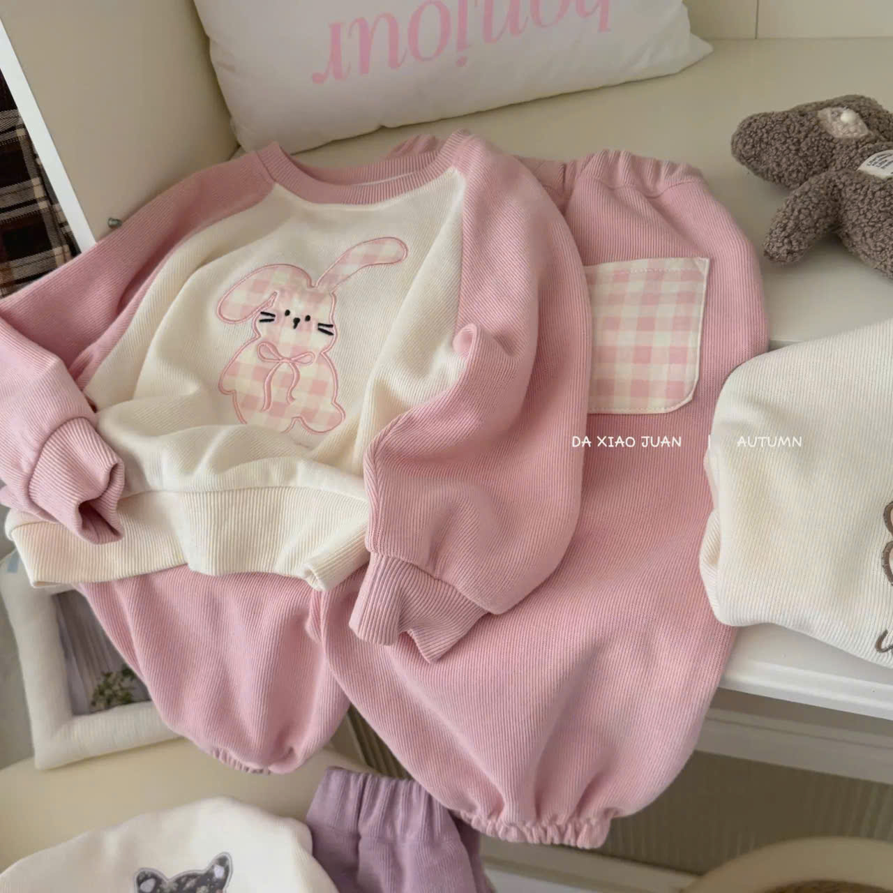 (S61) Set nỉ thêu 2 màu hồng và tím HeyHoney_thumbnail_0