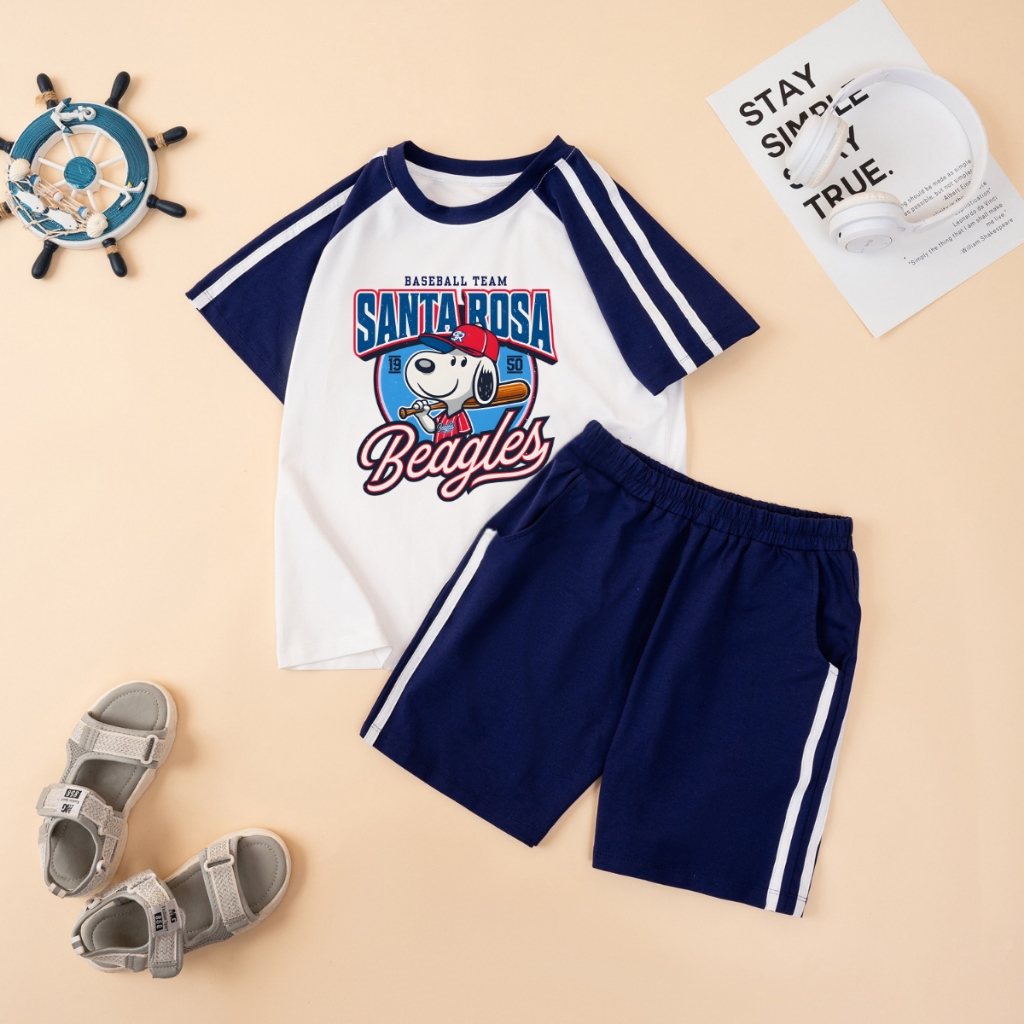 Đồ bộ bé trai, bé gái phối viền hình SANTAROSA BEAGLES - Loza Kids BF613_thumbnail_1