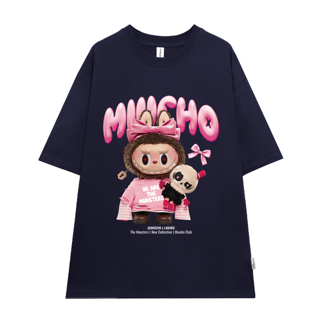 Áo thun labubu form rộng hottrend ATD1269 Miucho vải cotton thoáng mát cổ tròn in mix_thumbnail_14