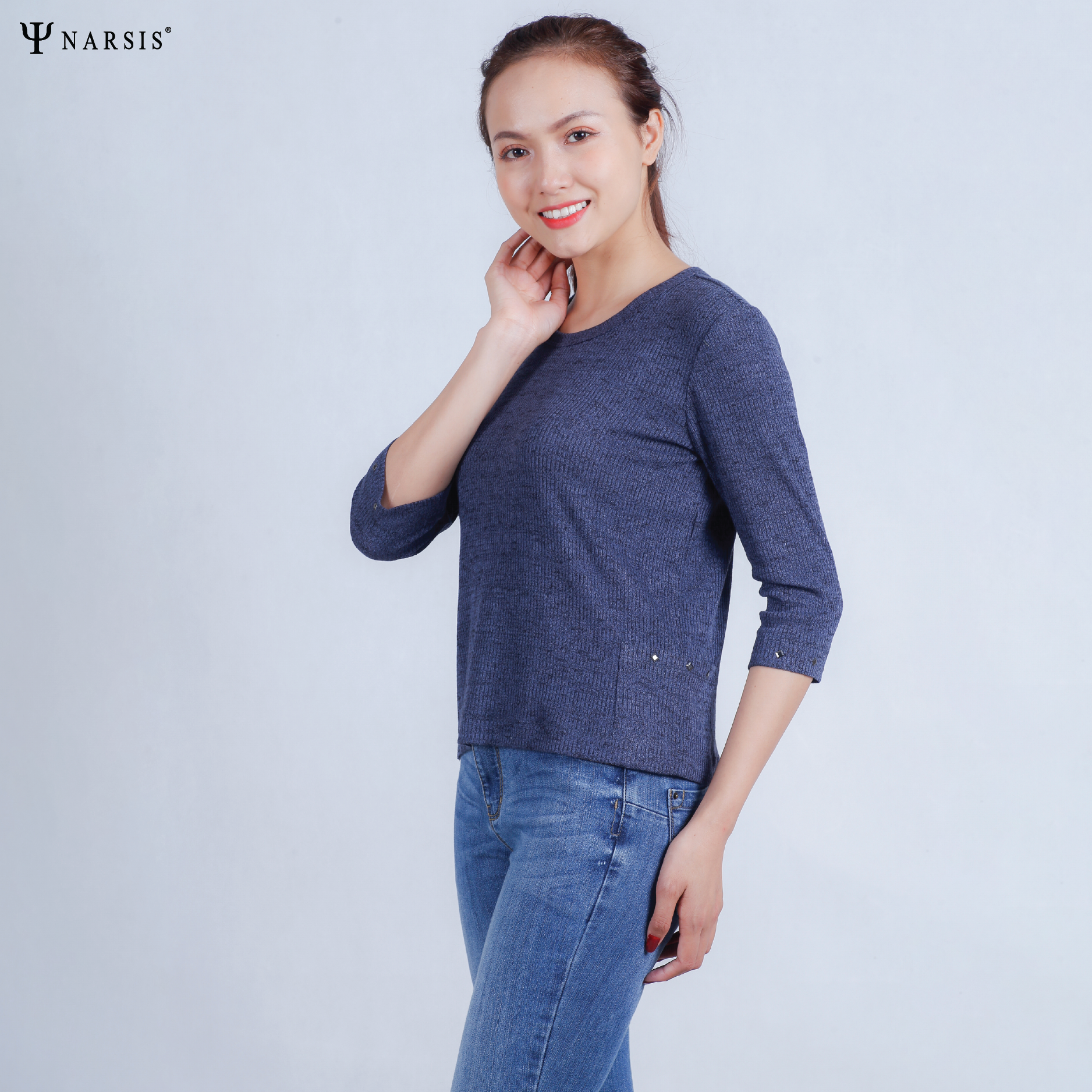 ÁO NỮ LEN KIỂU L7075 NARSIS VẢI LEN COTTON ẤM ÁP, THOÁNG MÁT, GIỮ ẤM TỐT, MỀM MẠI_thumbnail_0