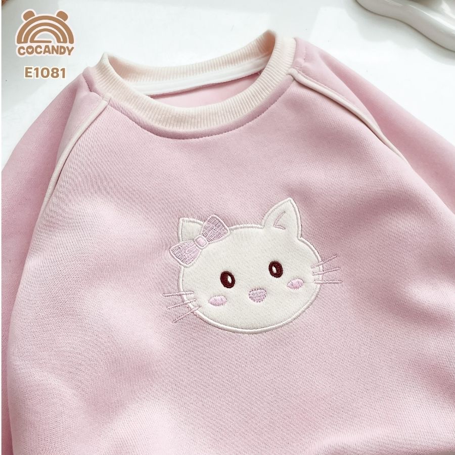 Áo dài nỉ HỒNG họa tiết mèo_thumbnail_4