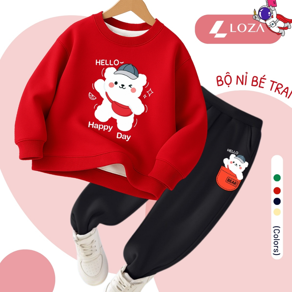 Set bộ nỉ bé trai in hình 'Progress R' - Loza Kids G0427_thumbnail_6