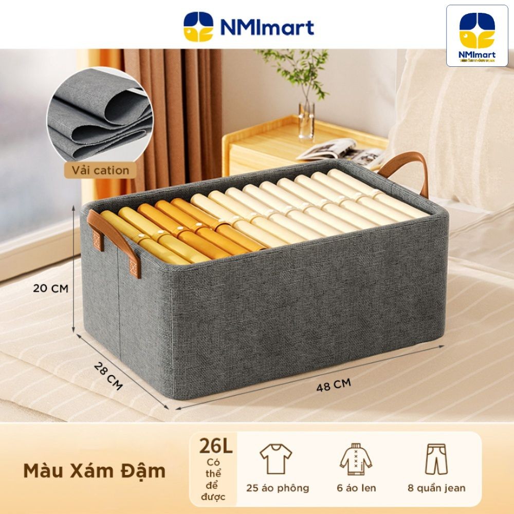 Hộp đựng quần áo NMIMART ĐỰNG đồ lót, tất vớ, cà vạt, thùng đựng chăn màn vải chống thấm tiết kiệm không gian