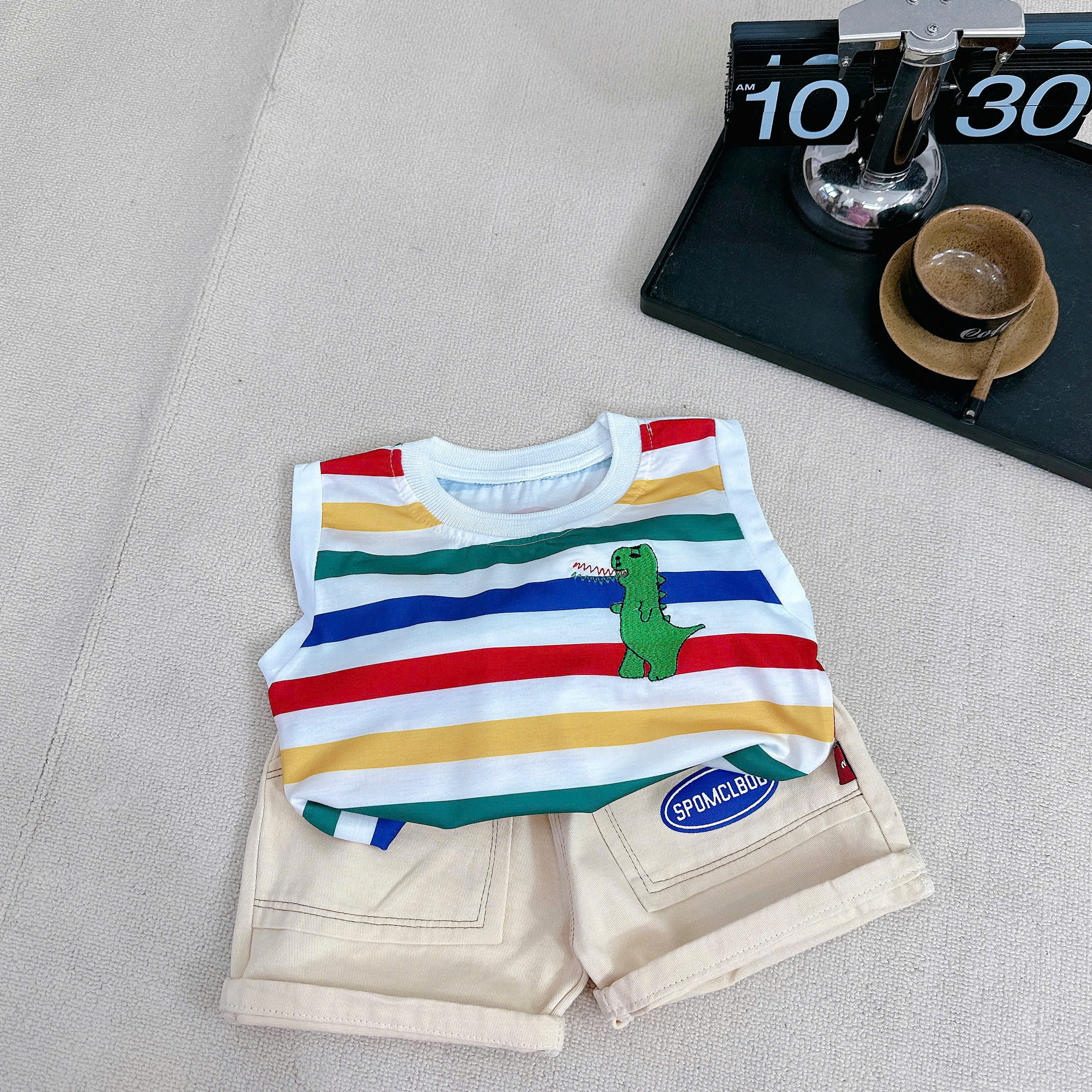 E30 BỘ BA LỖ KHỦNG LONG SỌC NHIỀU MÀU- A201.598