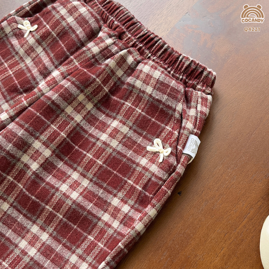 Quần dài suông kẻ ĐỎ BE 2 nơ_thumbnail_4