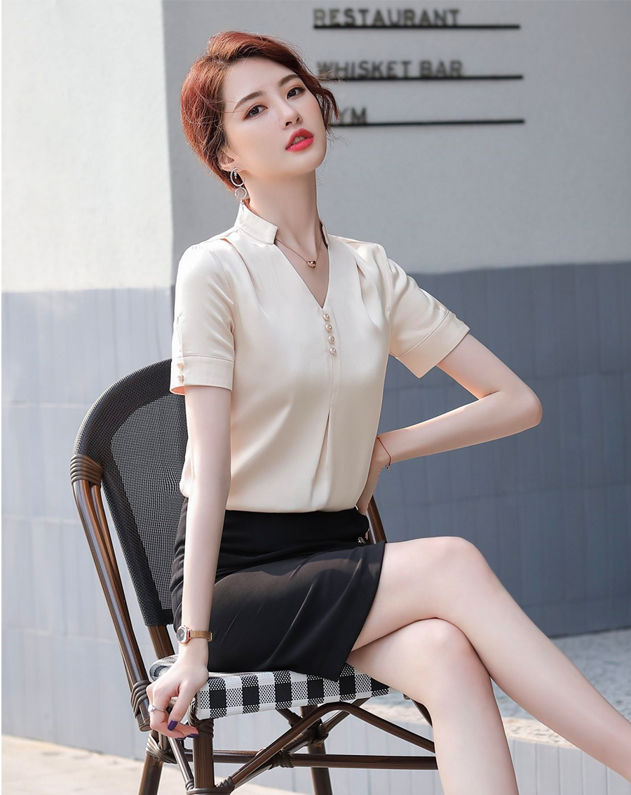 Áo kiểu cổ trụ phối nút tay con_thumbnail_5