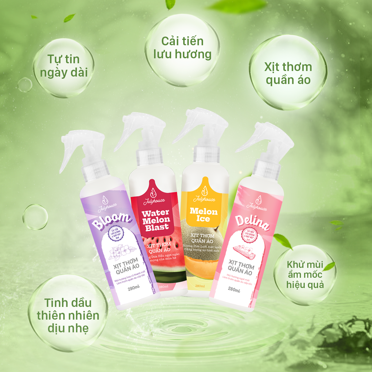 Xịt thơm quần áo Delina Julyhouse