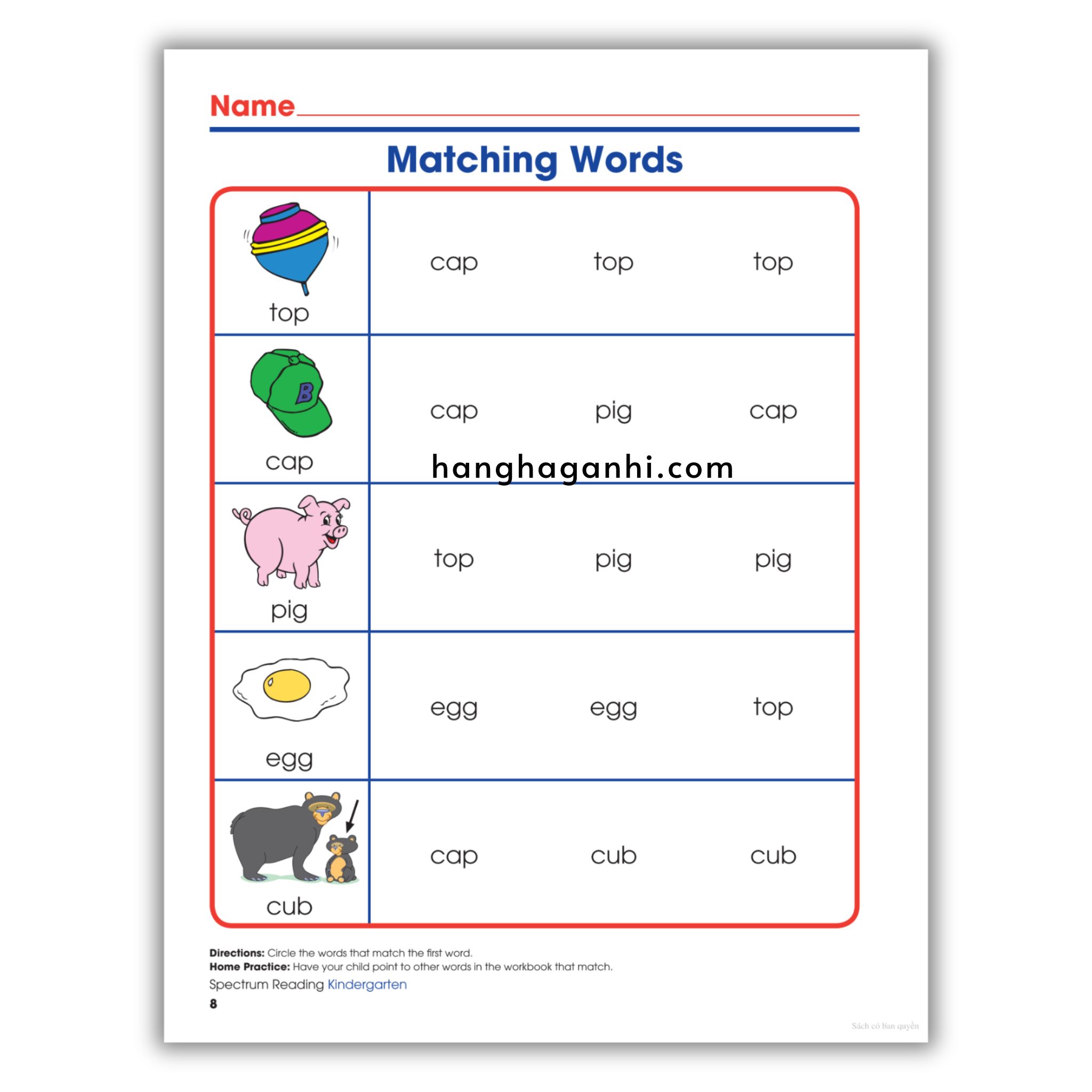 Sách Spectrum Reading Workbook Grade K_thumbnail_11