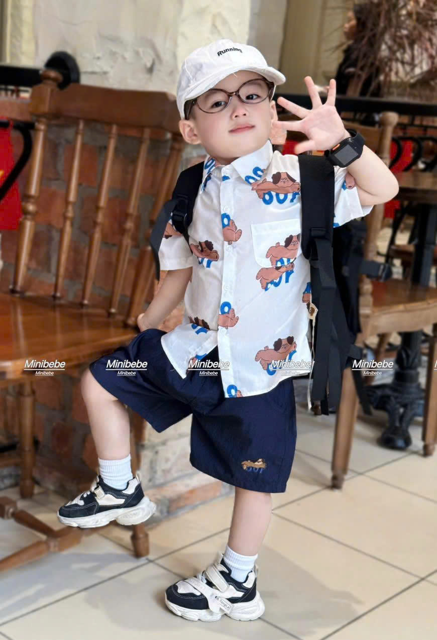 R72 BỘ SƠ MI NHIỀU CHÓ NẰM DÀI- A108.300