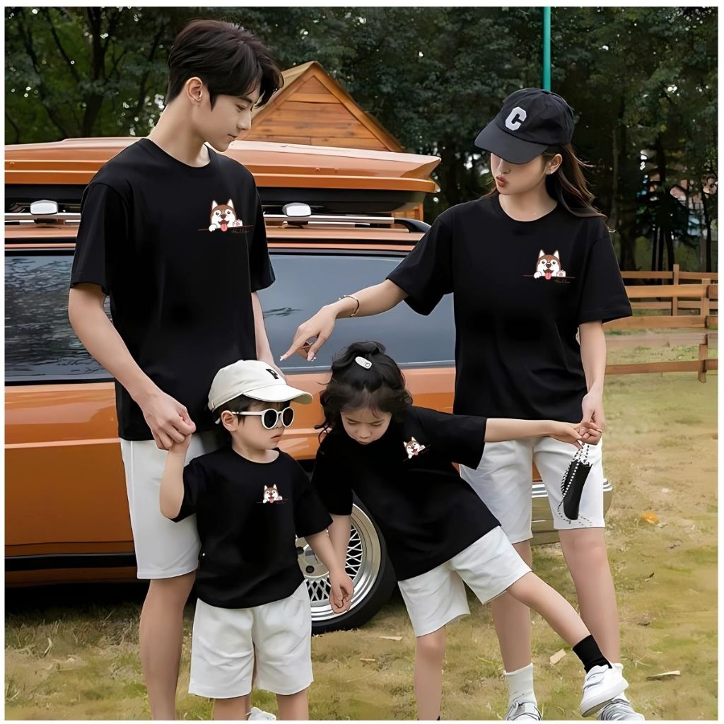 Áo phông gia đình in hình cún - Áo thun đồng phục gia đình 3-4-5 người - Loza RT3047-AT3047_thumbnail_2