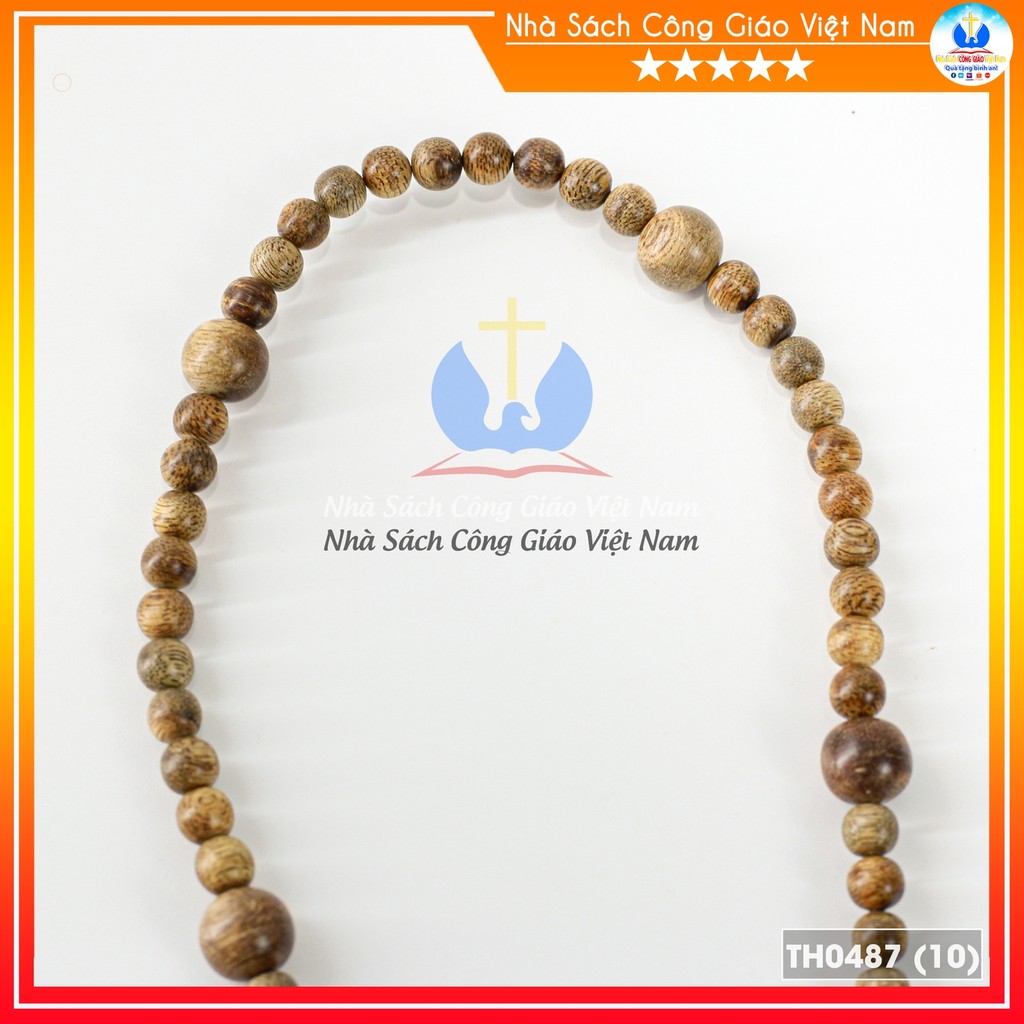 Tràng chuỗi Mân Côi 50 hạt trầm núi non 8ly mix 10ly NS162 Quà tặng Công Giáo, GIÁNG SINH, sinh nhật - TH0487_thumbnail_5