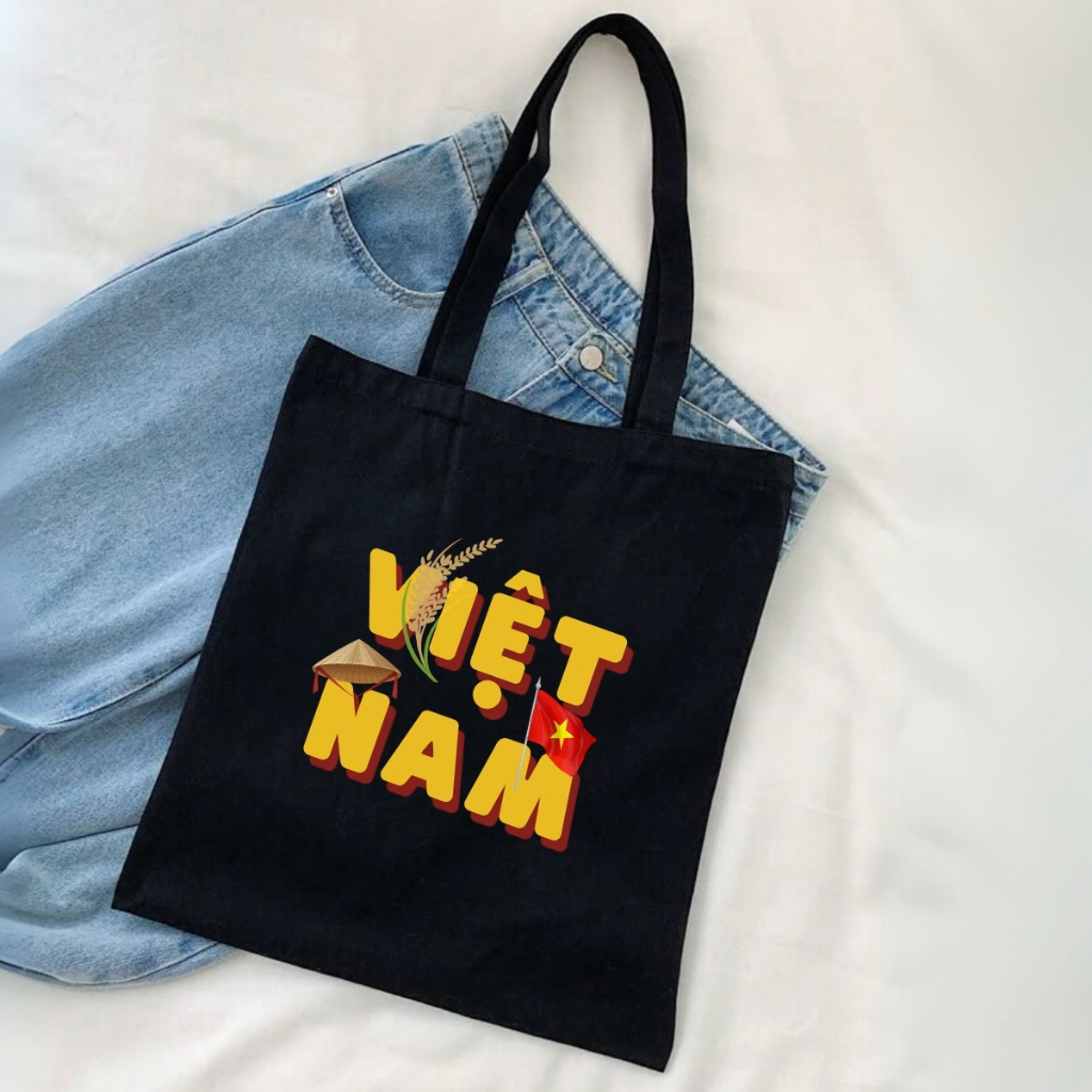 Túi Tote Tôi yêu Việt Nam   - Túi vải canvas có túi phụ và khoá kéo đựng vừa A4 và laptop (33x37cm) Loza  - TUI01_thumbnail_9