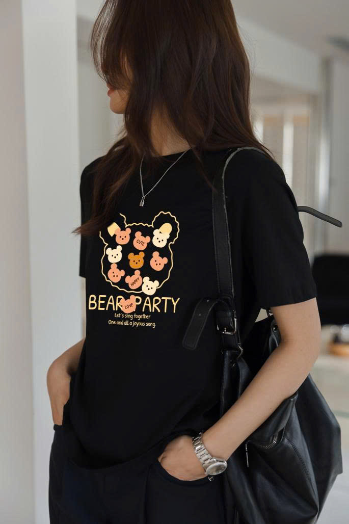 Áo thun nữ form vừa regular ARD2286 Miucho vải cotton co giãn thoáng mát cổ tròn in mix_thumbnail_4