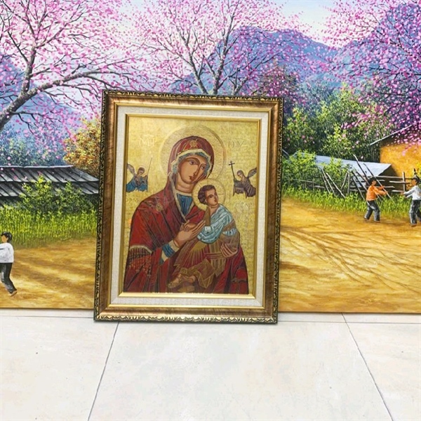 Tranh Đức Mẹ Hằng Cứu Giúp 40x50cm giấy Italia cao cấp_thumbnail_2