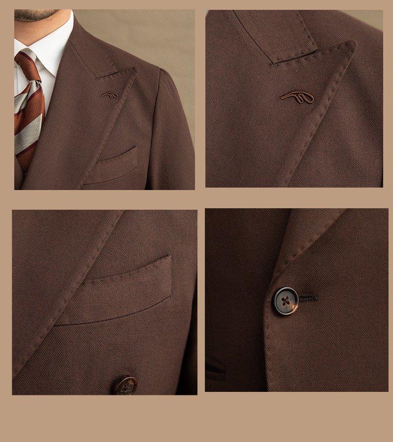 Dark Brown Gabardine Suit (Suit Jacket + Trousers)
