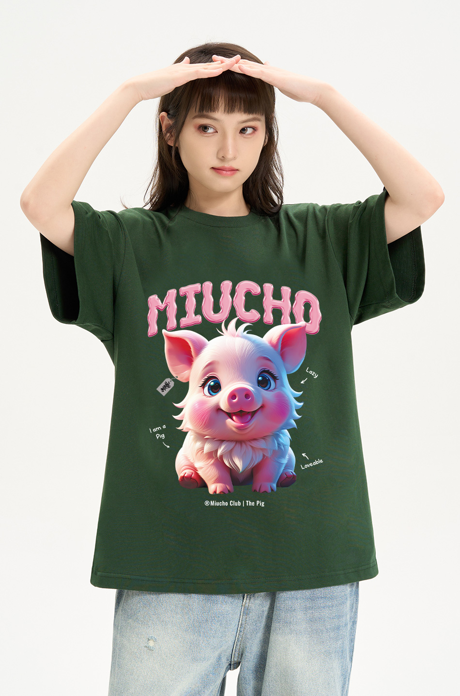 Áo thun form rộng 12 con giáp tuổi Hợi (tuổi heo) ATD1242 Miucho tay ngắn cổ tròn in mix_thumbnail_5