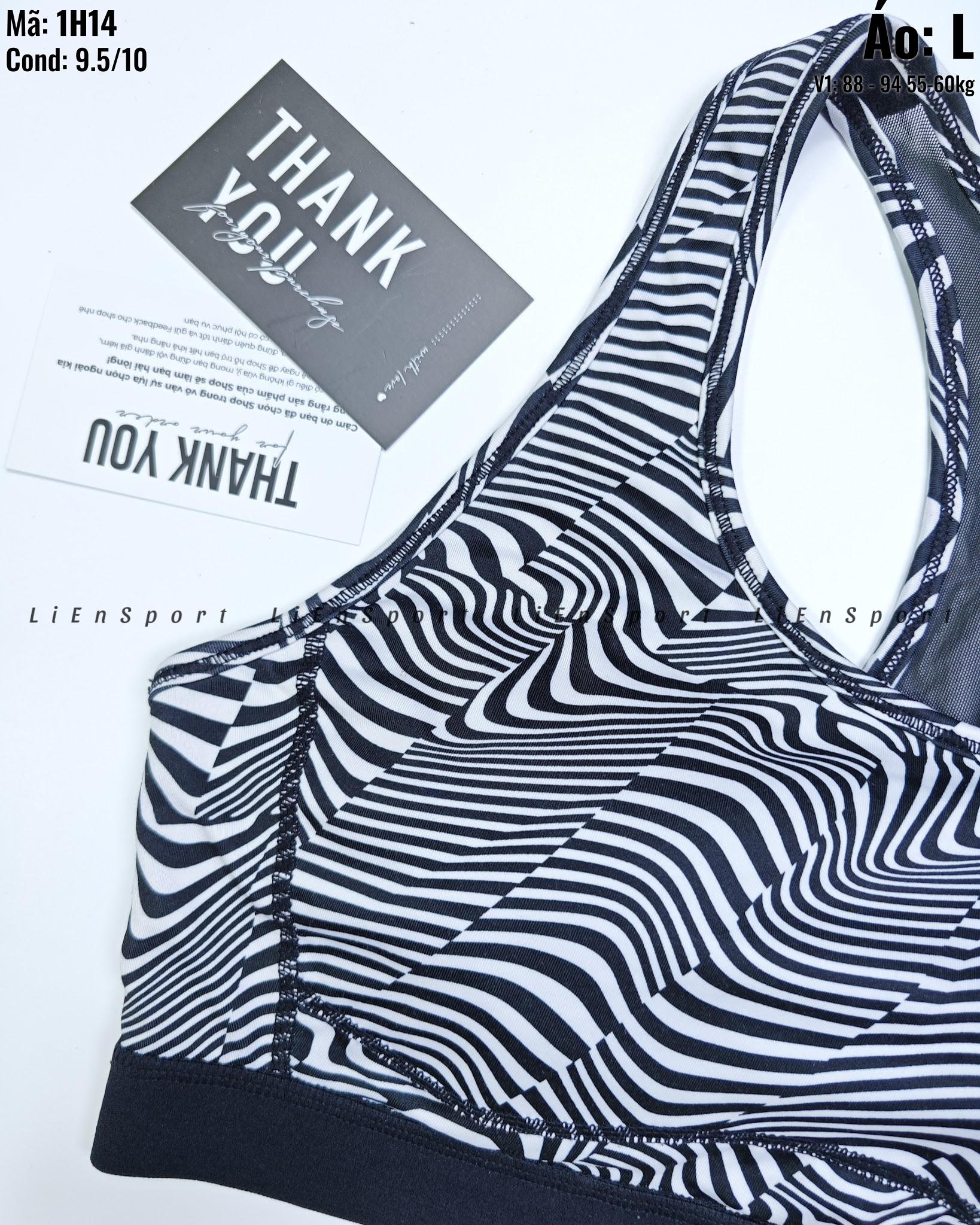 Áo bra thể thao lưng chữ X sọc đen trắng Nữ Size L Auth 2nd Vải co giãn 4 chiều Thấm hút mồ hôi Form ôm body Hỗ trợ nâng đỡ Phù hợp yoga gym chạy bộ Mã:1H14_thumbnail_2