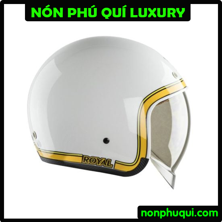 Nón Royal M139 Kính Âm Trắng Line Vàng_thumbnail_2