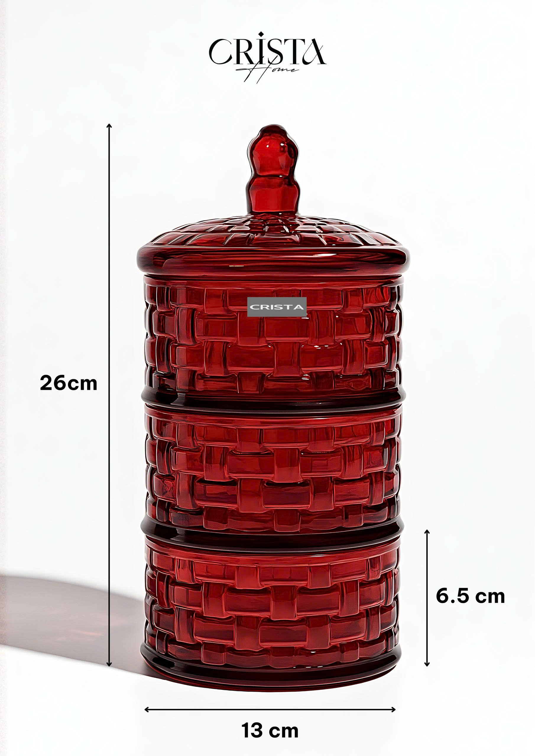 Hũ đựng mứt 3 tầng CRISTA HOME vân caro_thumbnail_15