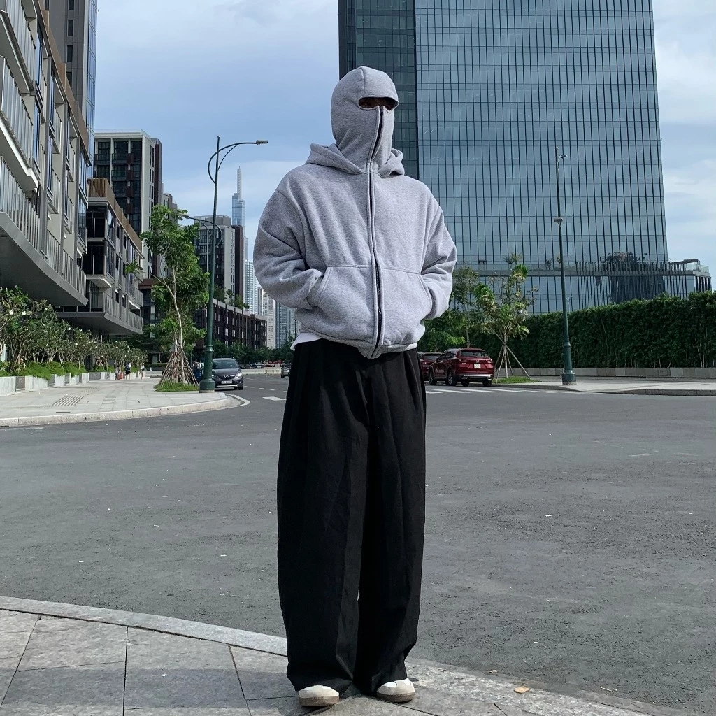 M118 - Áo Khoác Hoodie Zip Ninja 2 mũ, chất liệu nỉ bông, dày dặn, có túi trong, xỏ ngón, nón ninja_thumbnail_3